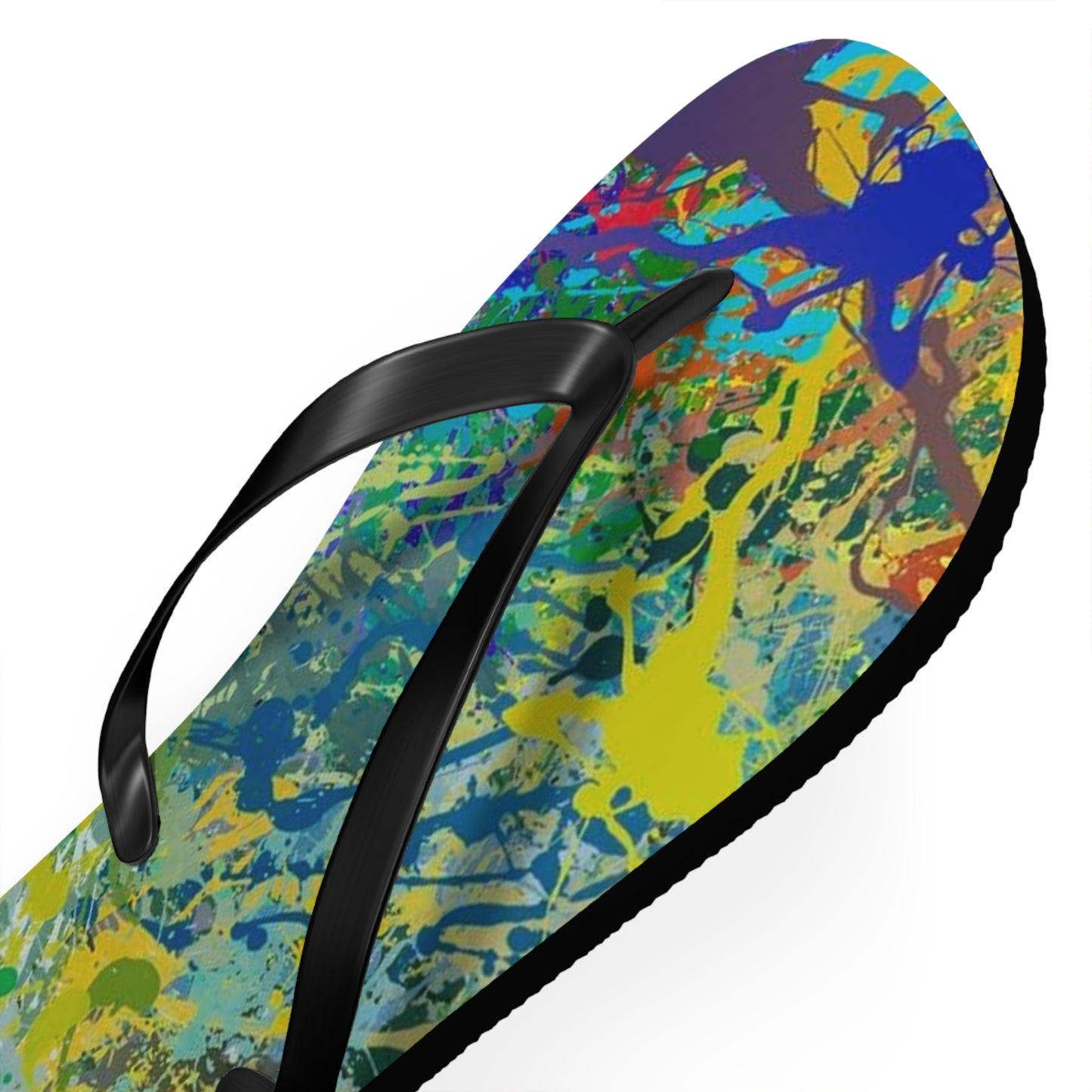 Paint Splatter Beach Sandals, Slides for Summer, Flip Flops, Water Resistant