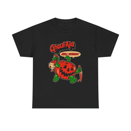 Ghoul Aid Pumpkin Horror Halloween T Shirt Unisex Heavy Cotton Tee