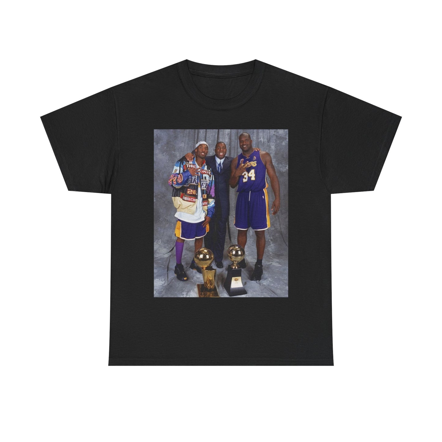 Kobe And Shaq Tshirt Vintage Lakers Retro Dunk Unisex Heavy Cotton Tee magic