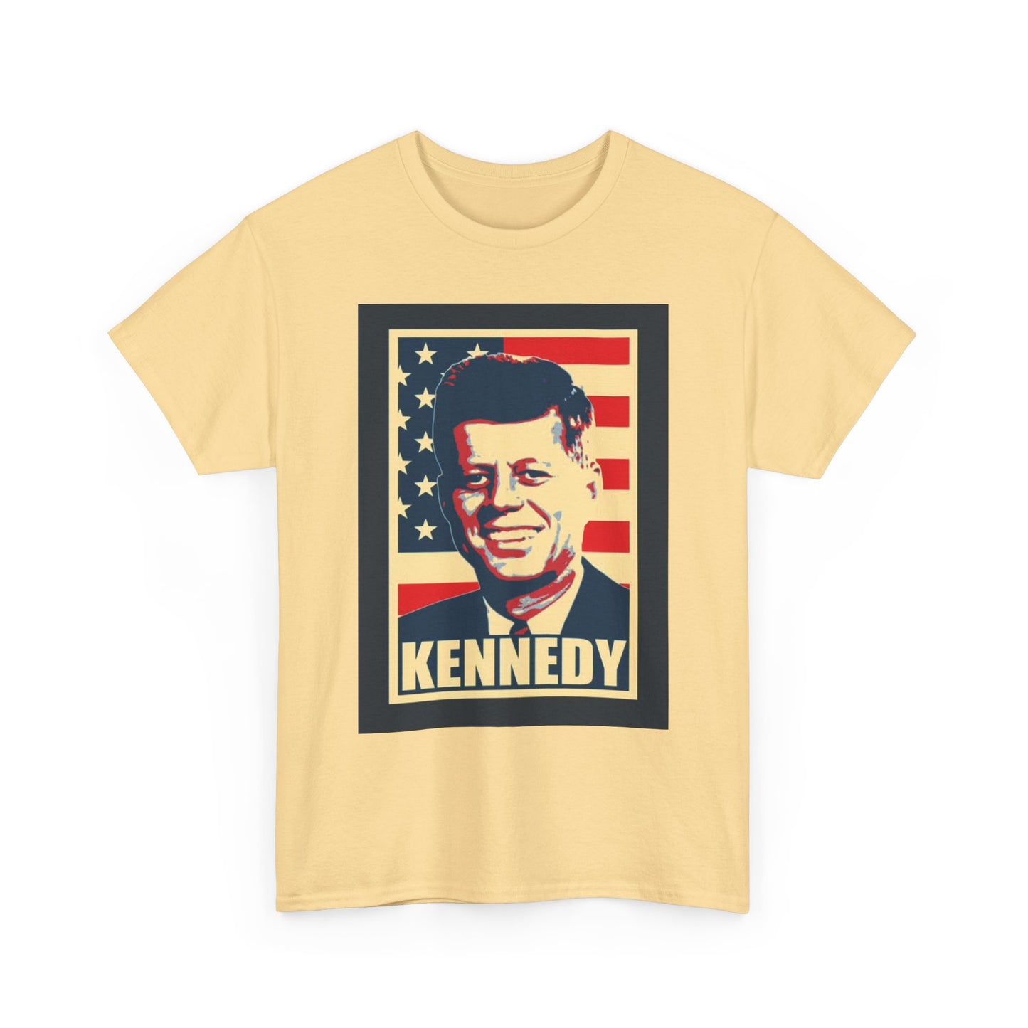 JFK Tshirt John F Kennedy American Flag President Unisex Heavy Cotton Tee