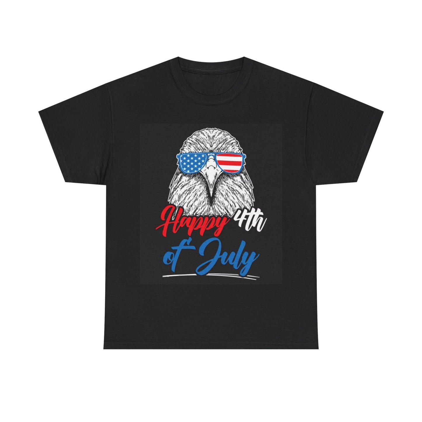 Happy 4th Of July Tshirt American Flag Bald Eagle USA Unisex Heavy Cotton Tee