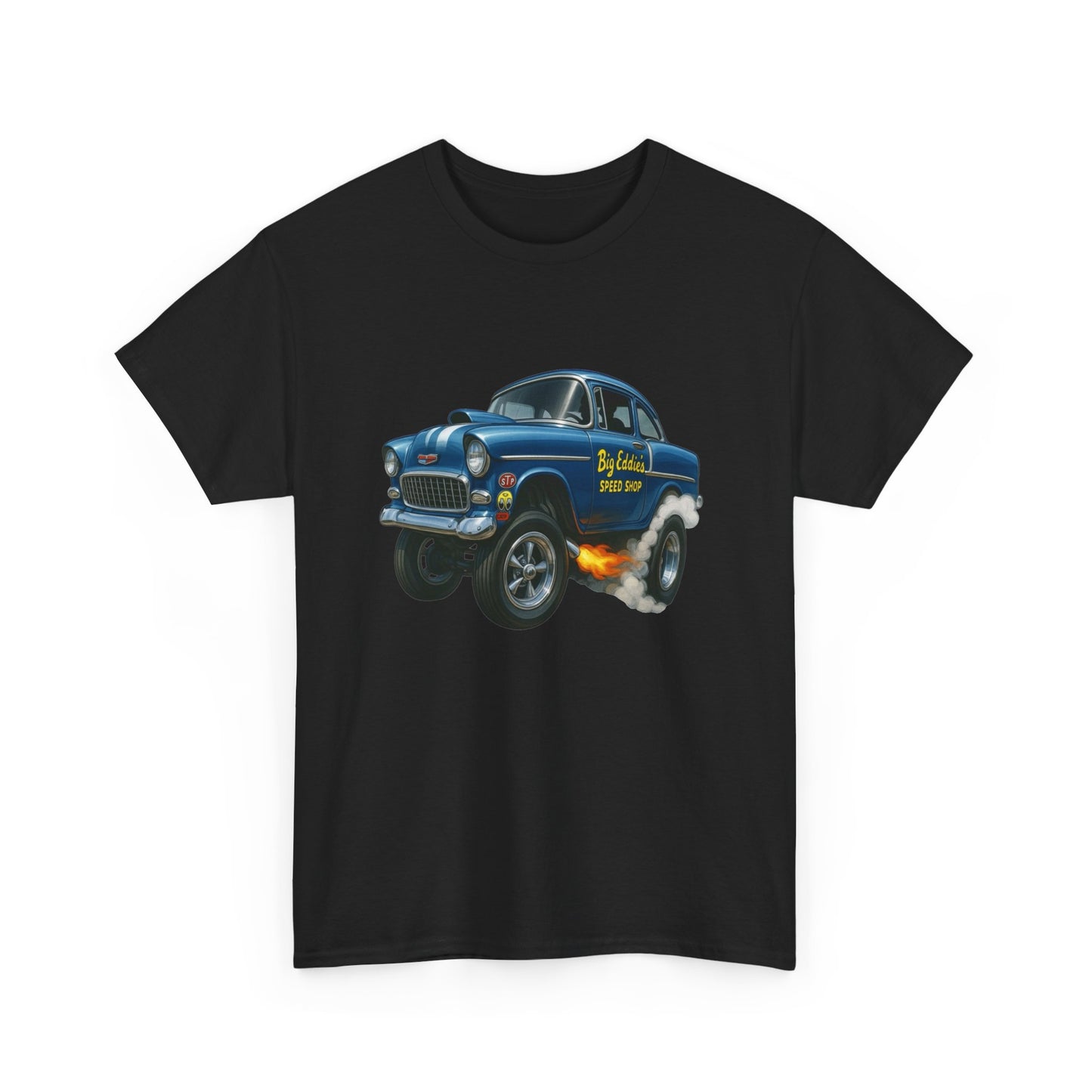 55 Chevy Hotrod Gasser Speed shop Graphic T Shirt Unisex Heavy Cotton Tee NEW