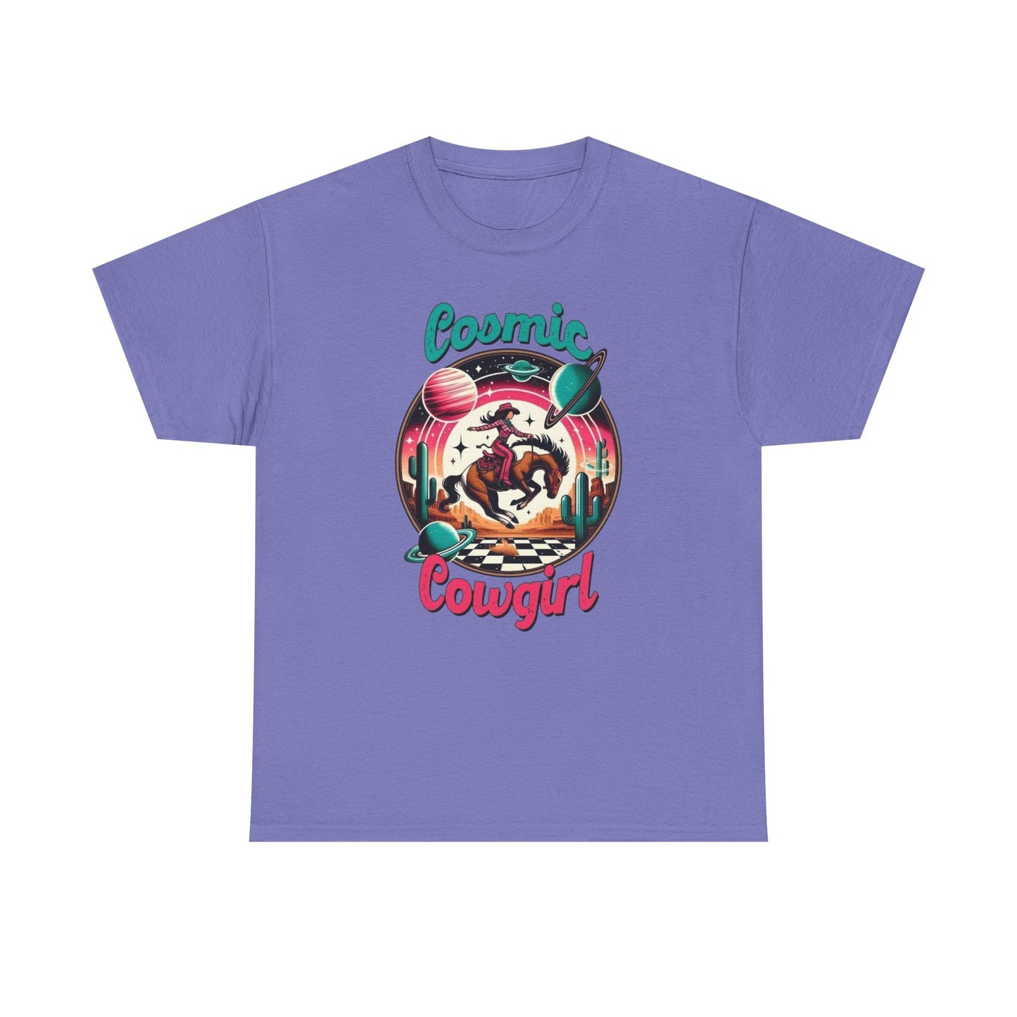 Cosmic Cowgirl Graphic T Shirt Unisex Heavy Cotton Tee