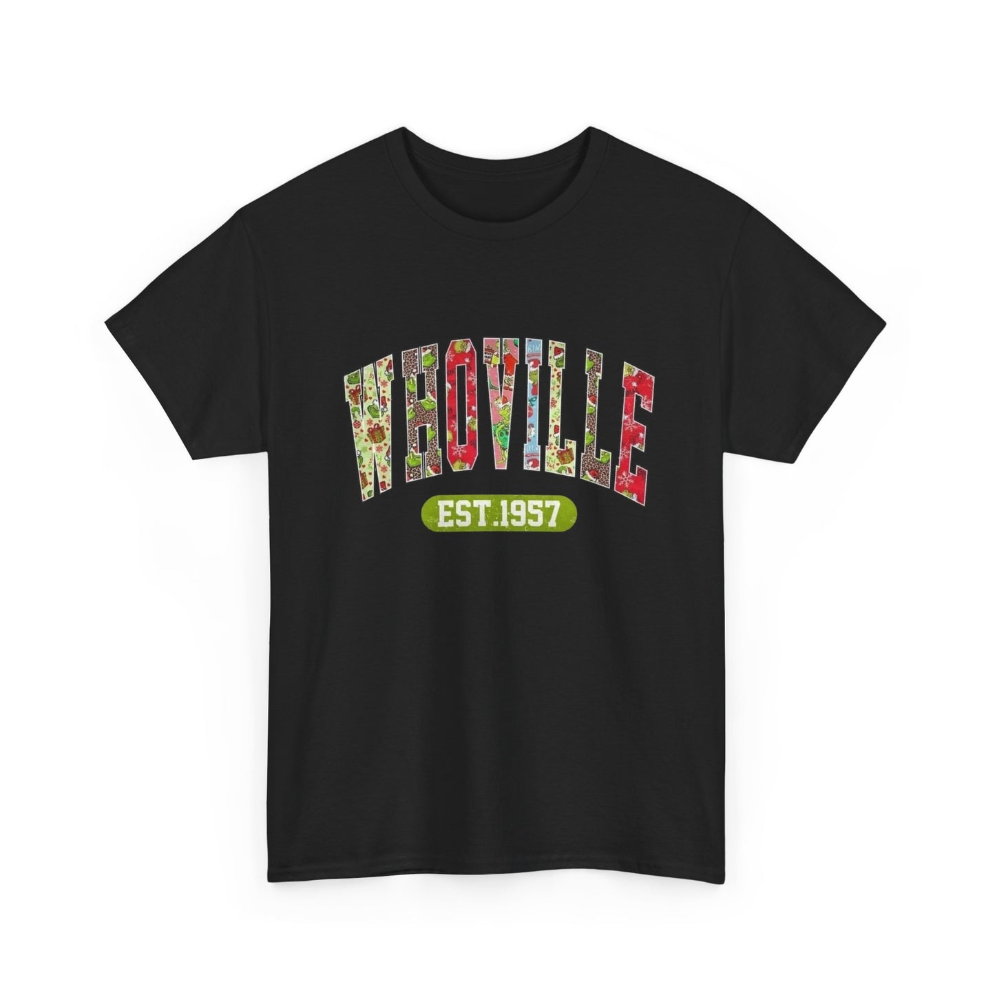 Whoville The Grinch Christmas Graphic T Shirt Unisex NEW Heavy Cotton Tee