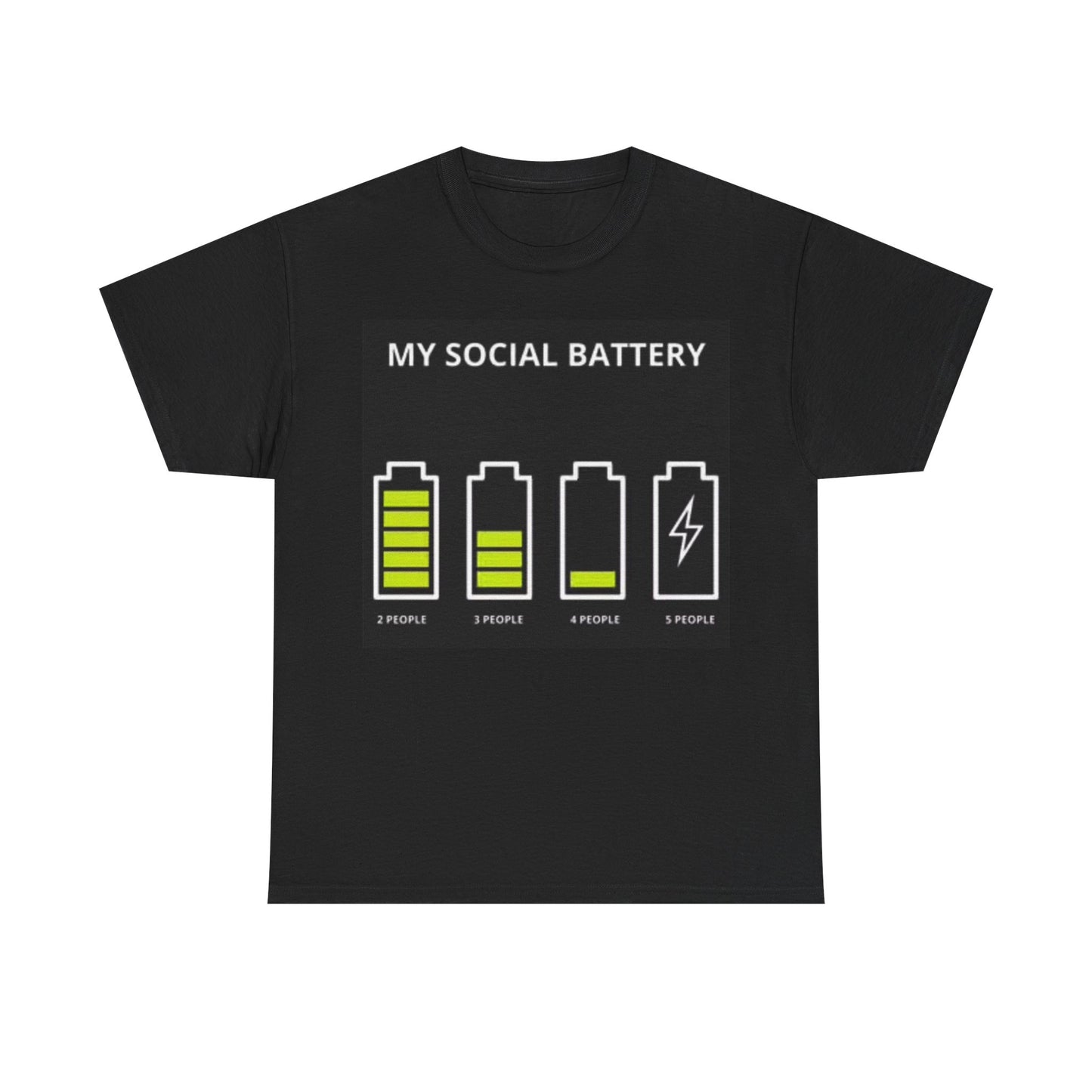 My Social Battery Shirt Funny Graphic Phone Unisex Heavy Cotton Tee