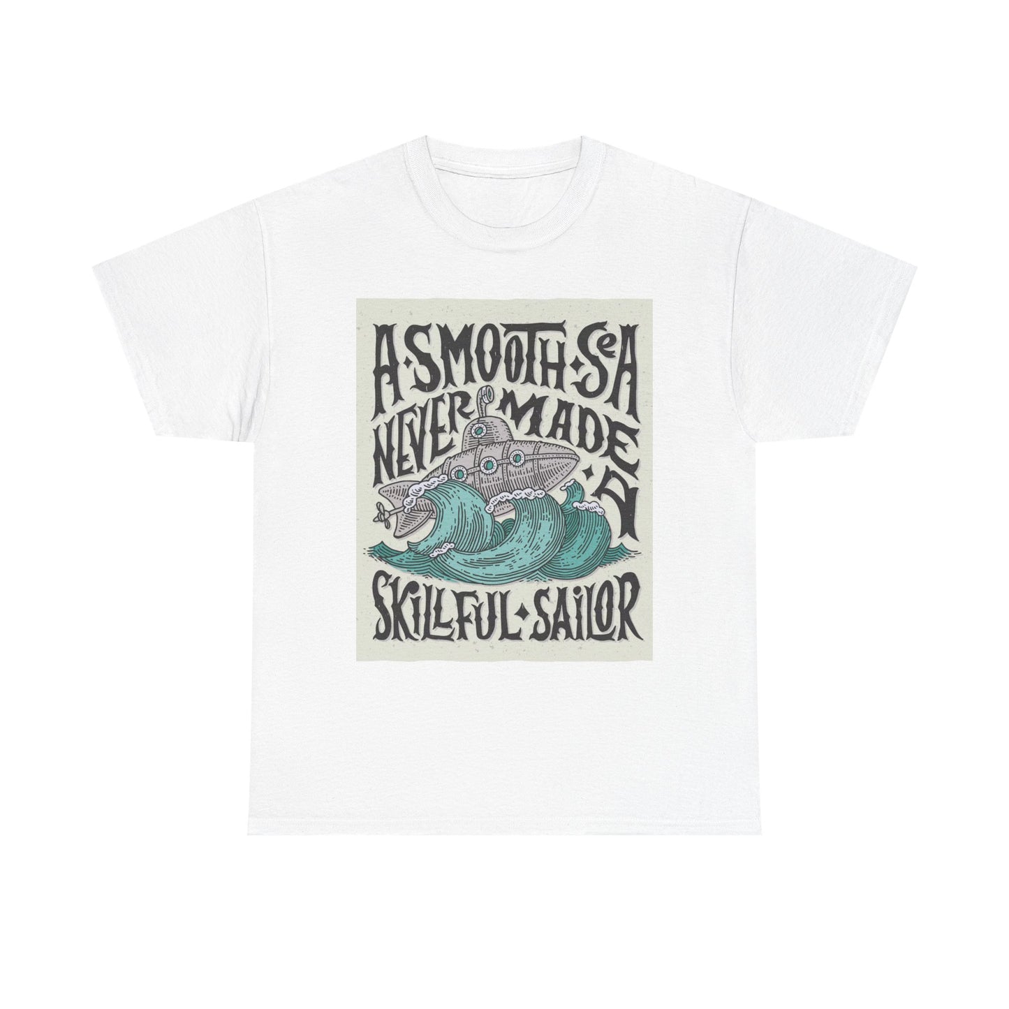Smooth Seas Graphic T Shirt Sailor Unisex Heavy Cotton Tee