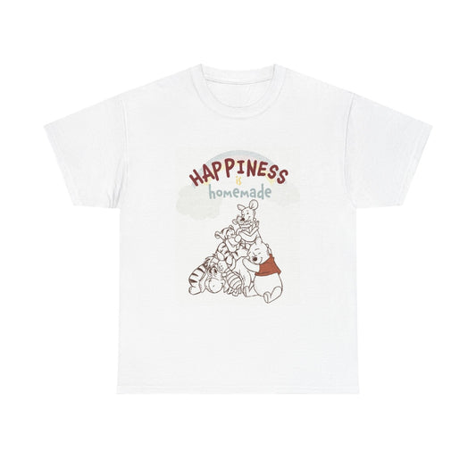 Happiness Is Homemade Tshirt Winnie The Pooh Graphic Unisex Heavy Cotton Tee