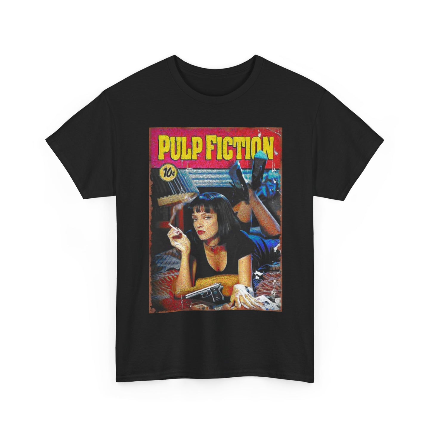 Pulp fiction T-shirt vintage graphic retro movie poster Unisex Heavy Cotton Tee