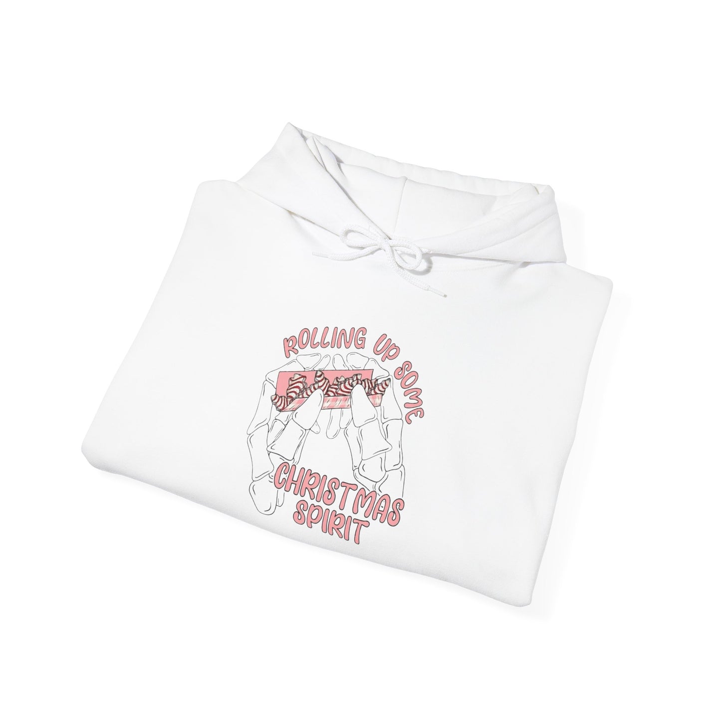 Rolling Up Christmas Spirit Funny Graphic Hoodie Heavy Blend™ Hooded Sweatshirt