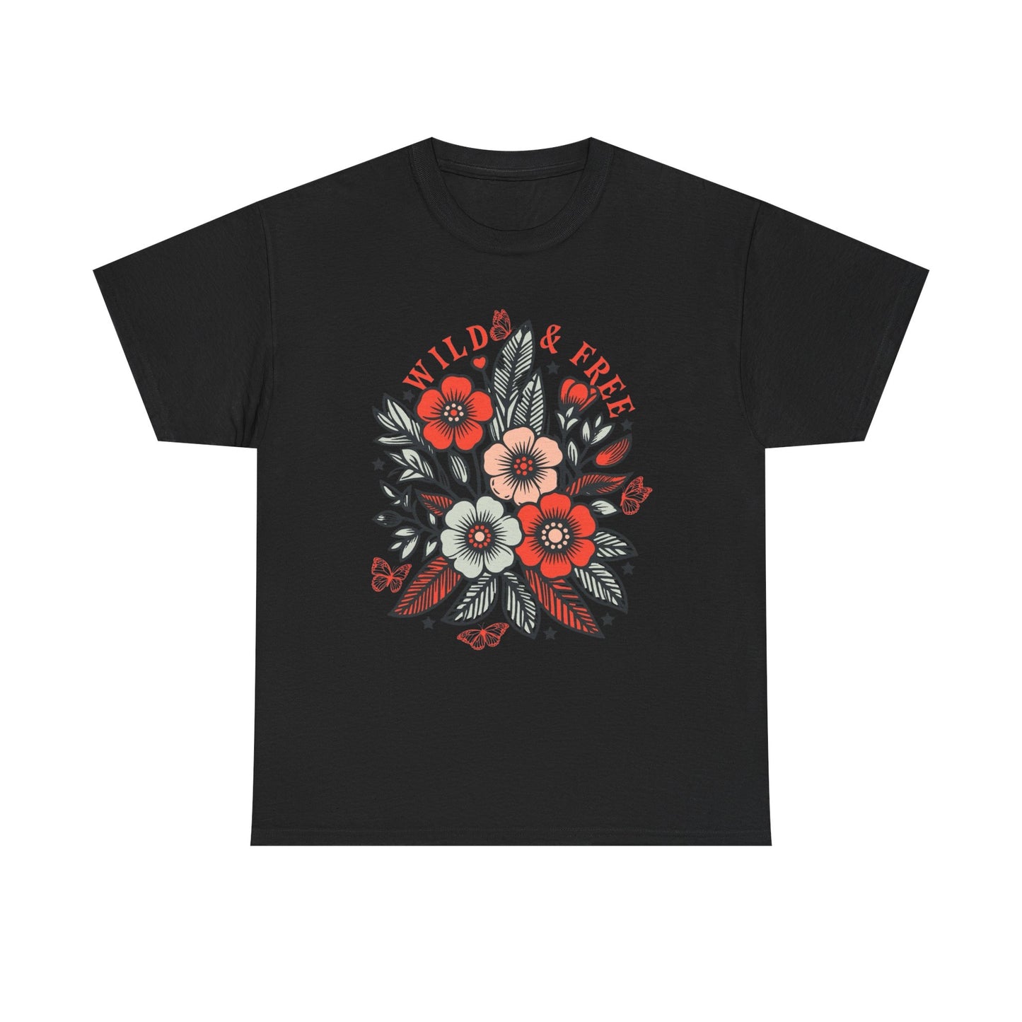 Wild And Free Graphic T-Shirt Men's Women's Heavy Cotton Tee NEW GIFT