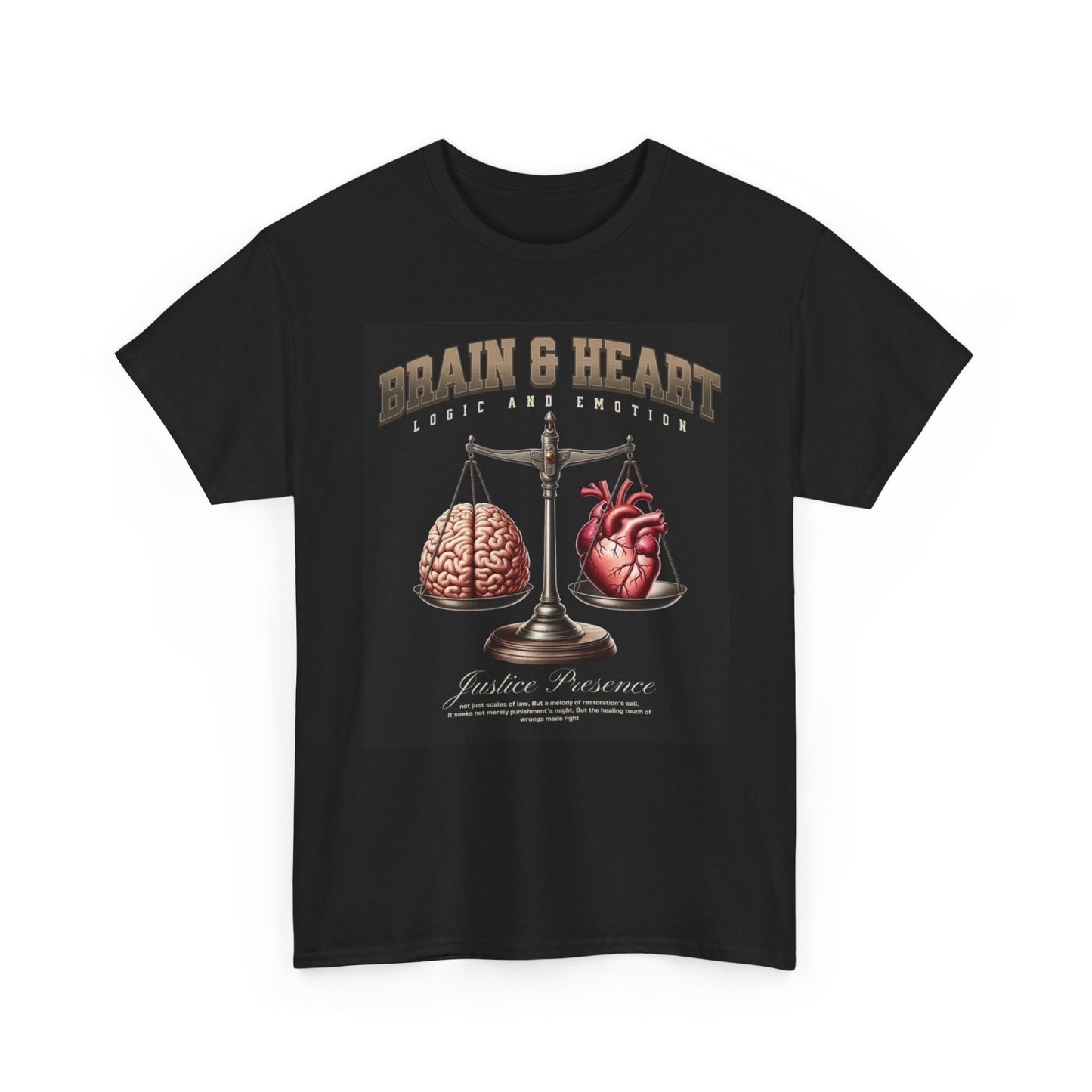 Brain And Heart Graphic T Shirt Street Wear Apparel Unisex Heavy Cotton Tee