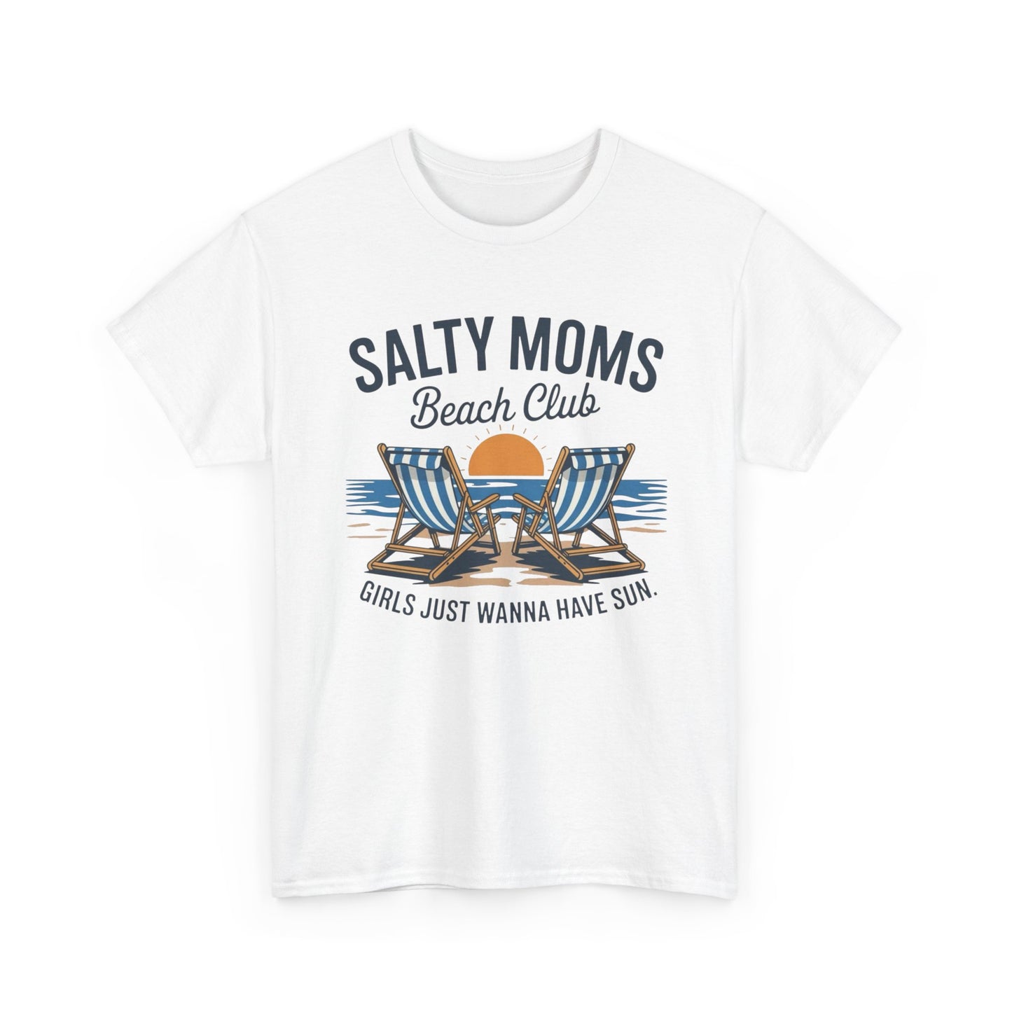Salty Moms Beach Club Graphic T Shirt ALL SIZES Tee Unisex Heavy Cotton