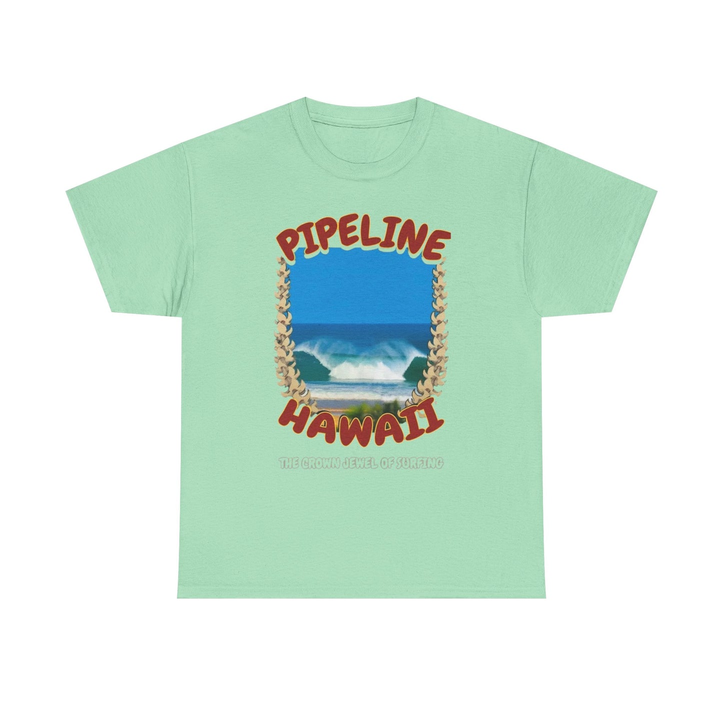 Pipeline Hawaii Surfing Graphic T-Shirt Unisex Heavy Cotton Tee Gift