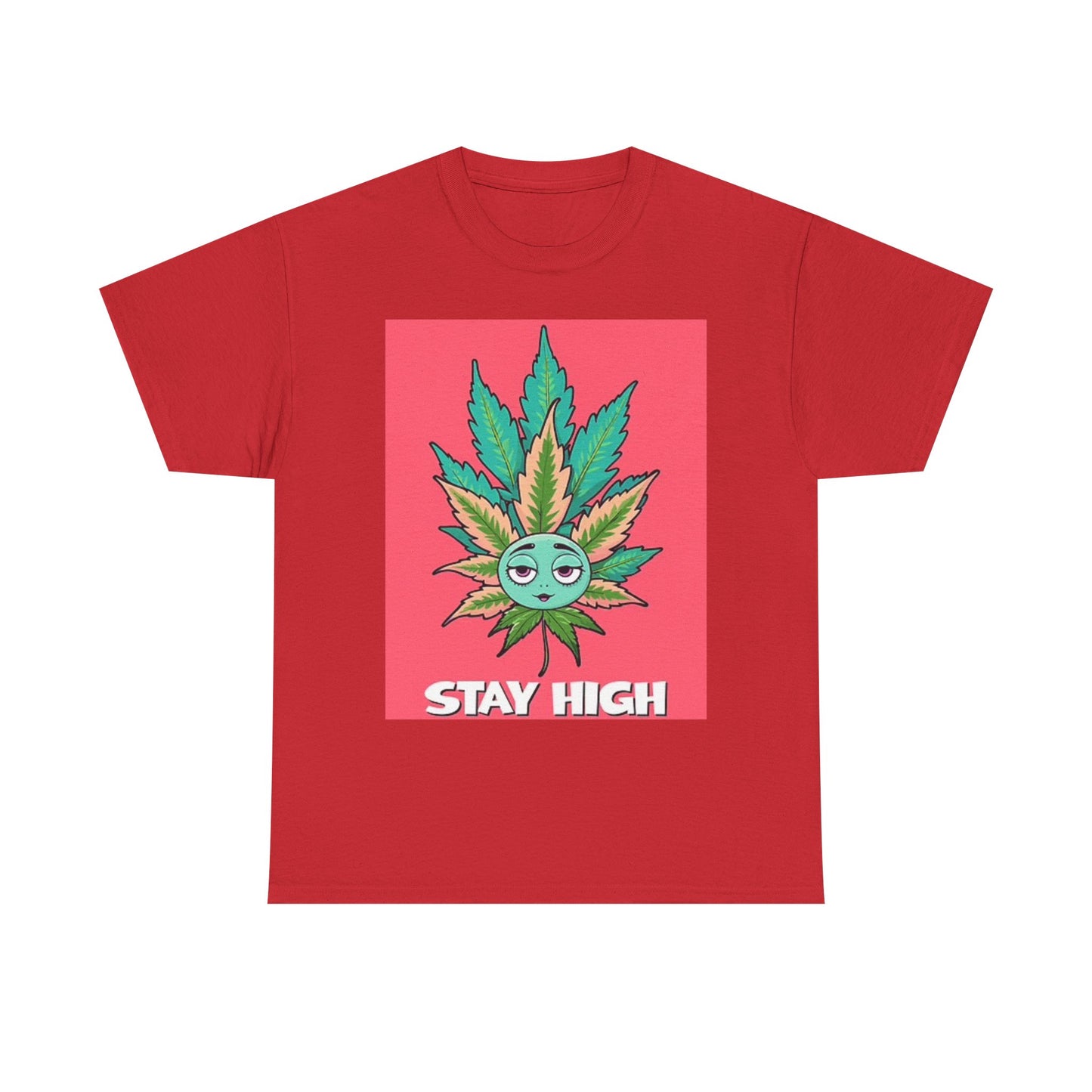 Stay High Graphic T Shirt Weed Leaf Vintage Funny Unisex Heavy Cotton Tee