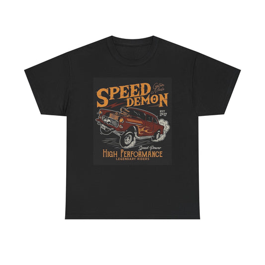 Speed Demon Graphic T Shirt Vintage Unisex Heavy Cotton Tee
