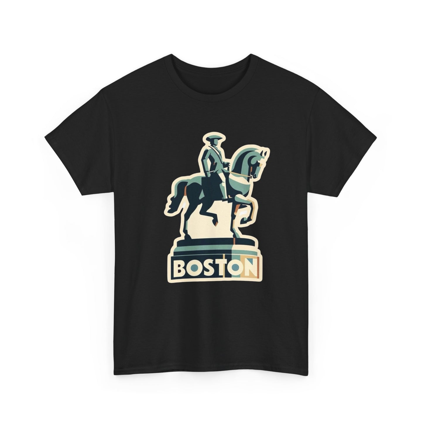 Boston Paul Revere Statue Graphic T Shirt Unisex NEW Heavy Cotton Tee