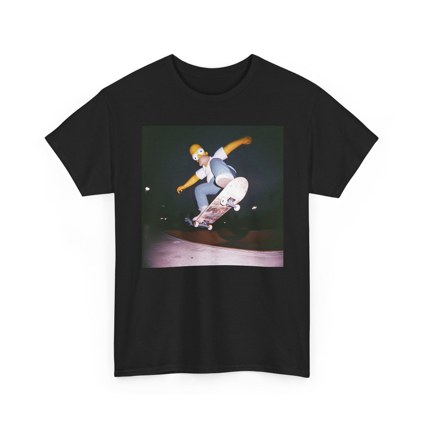 The Simpsons Skateboarding Graphic T Shirt Funny Unisex Heavy Cotton Tee
