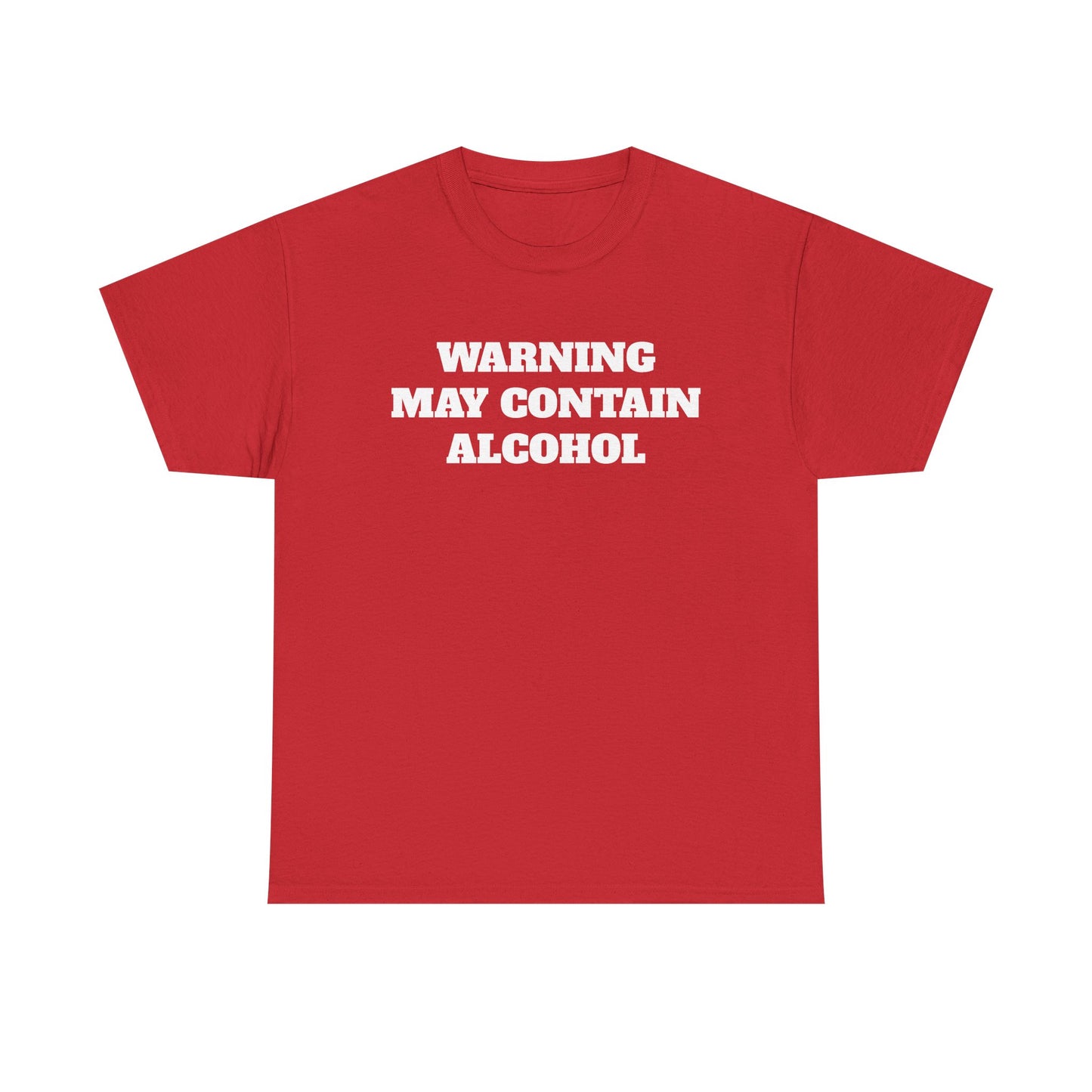 Funny May Contain Alcohol T-shirt comedy graphic party gift Unisex Heavy Cotton