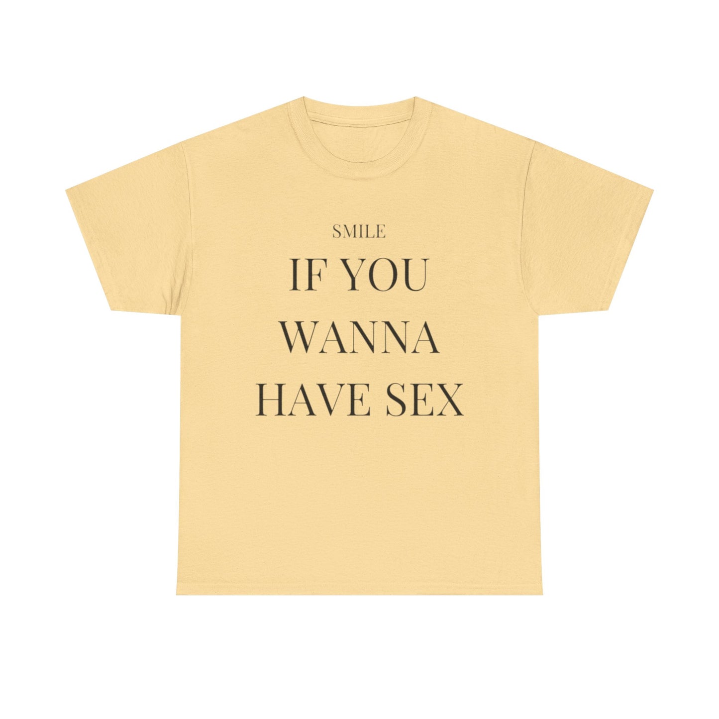 Smile If You Wanna Have Sex T shirt Funny Gift Comedy Unisex Heavy Cotton Tee