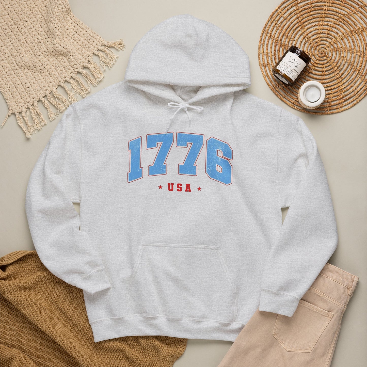 1776 USA Retro America Graphic Hoodie Men's Heavy Blend™ Hooded Sweatshirt