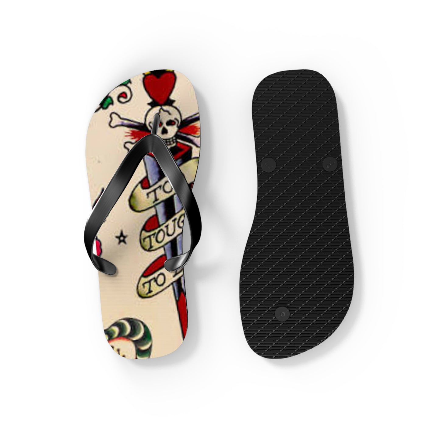 Sailor Jerry Tattoos Sandals, Beach Shoes, Vacation Flip Flops, Pool Slides
