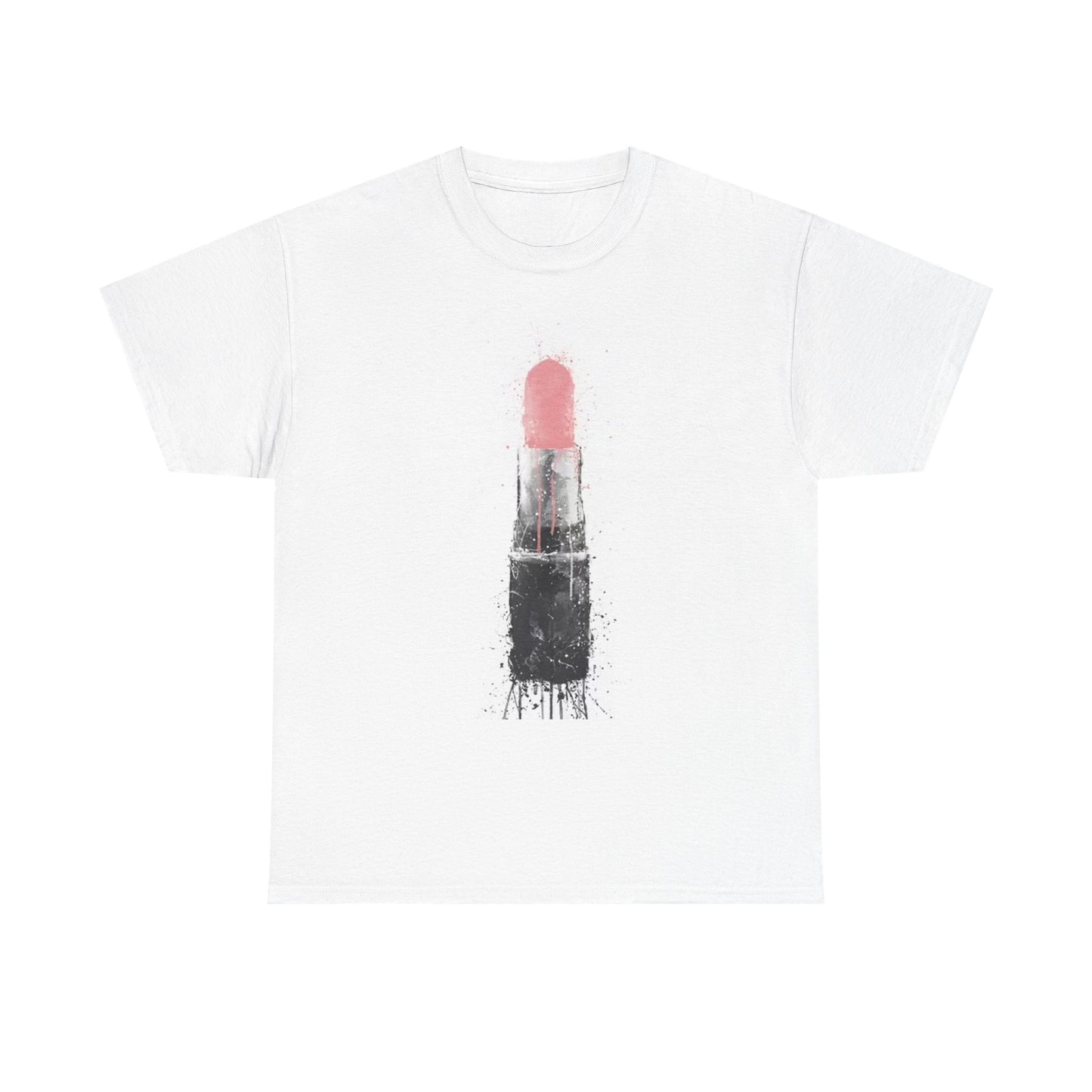 Pink Lipstick Graphic T Shirt Makeup Unisex Heavy Cotton Tee