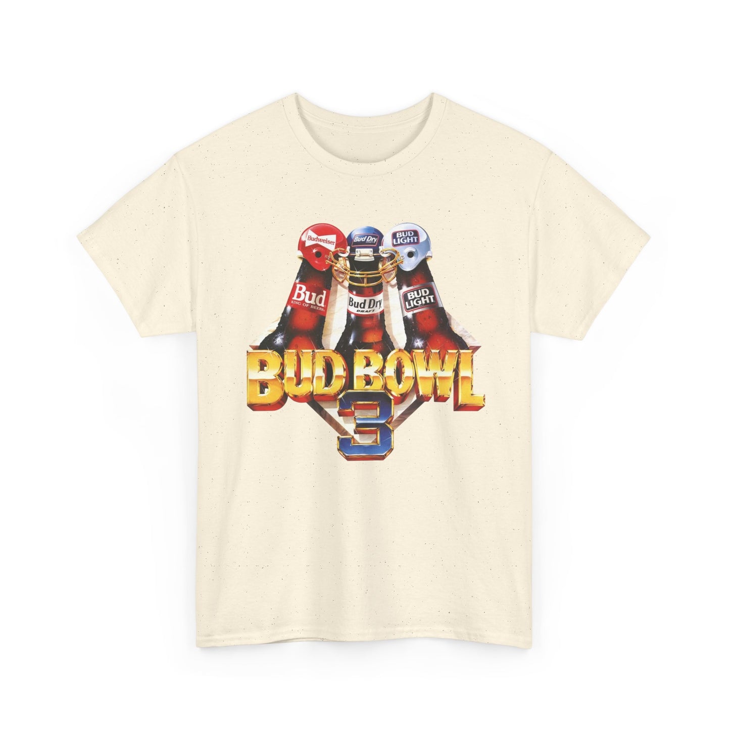 Bud Bowl Vintage Beer Graphic T-Shirt Unisex Heavy Cotton Tee Gift NEW