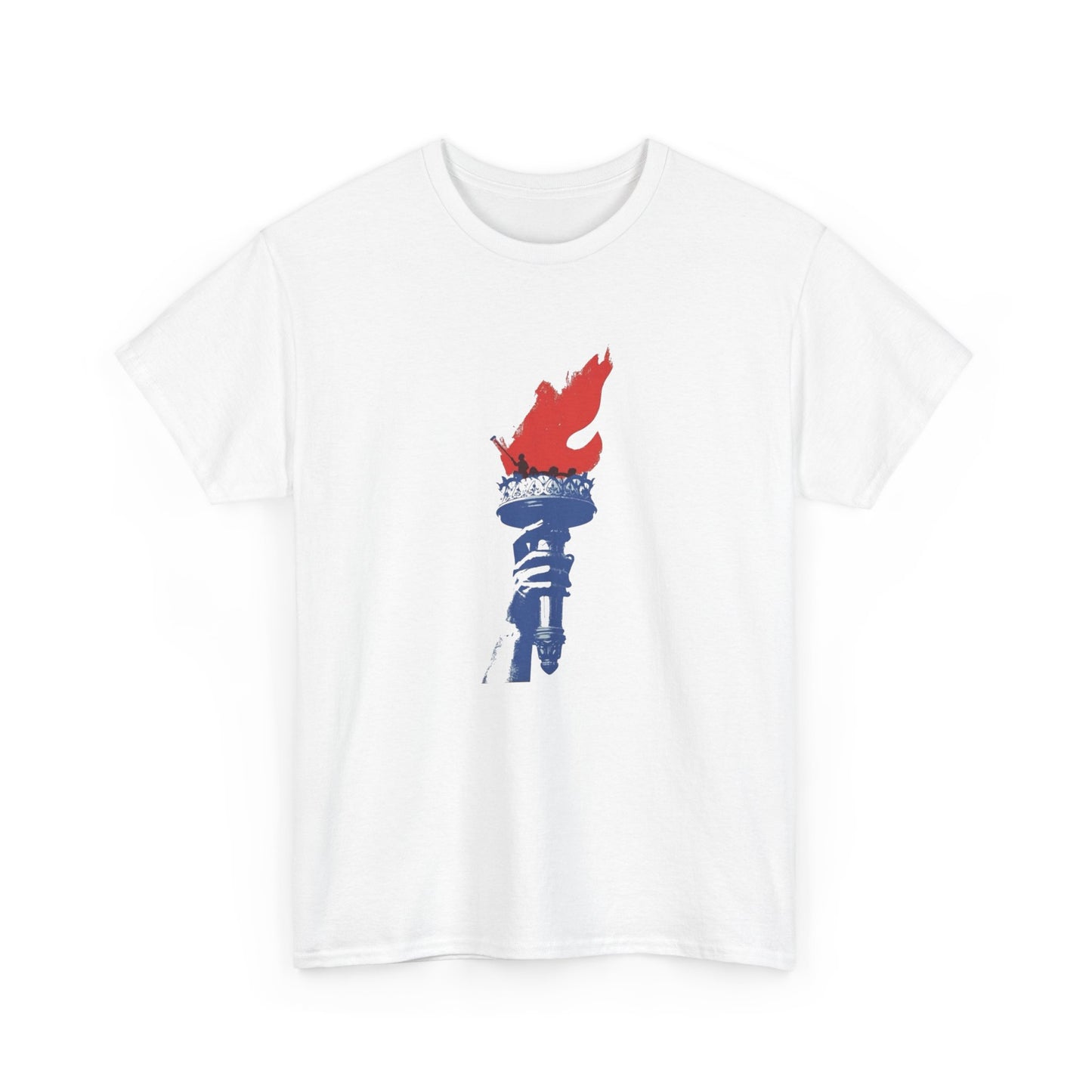 Statue Of Liberty Painting Lighting The Fire Graphic T Shirt GIFT Cotton Tee