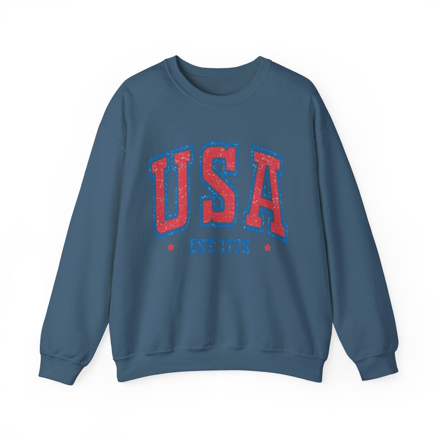 USA Est 1776 American Flag Sweater NEW Unisex Heavy Blend™ Crewneck Sweatshirt