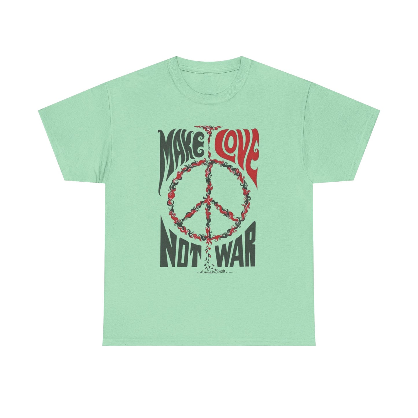 Make Love Not War Vintage Graphic T Shirt NEW Heavy Cotton Tee