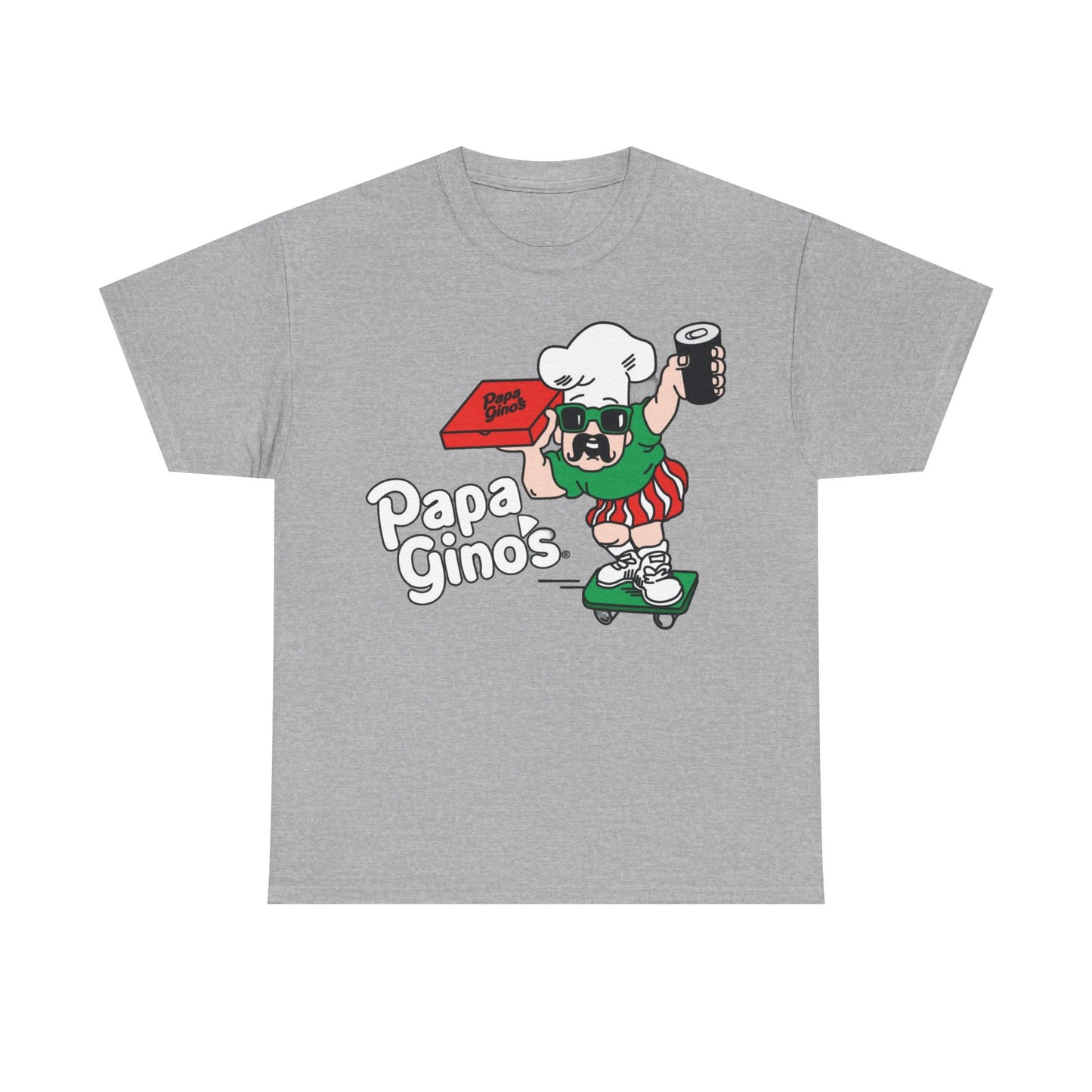 Papa Ginos Shirt Retro Logo Boston New England Pizza Unisex Heavy Cotton Tee