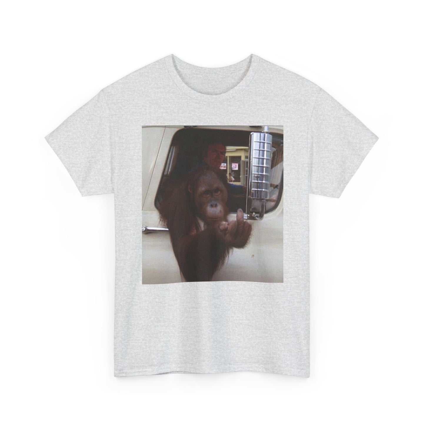 Funny Monkey Middle Finger Hilarious Graphic T-Shirt Unisex Heavy Cotton Tee NEW