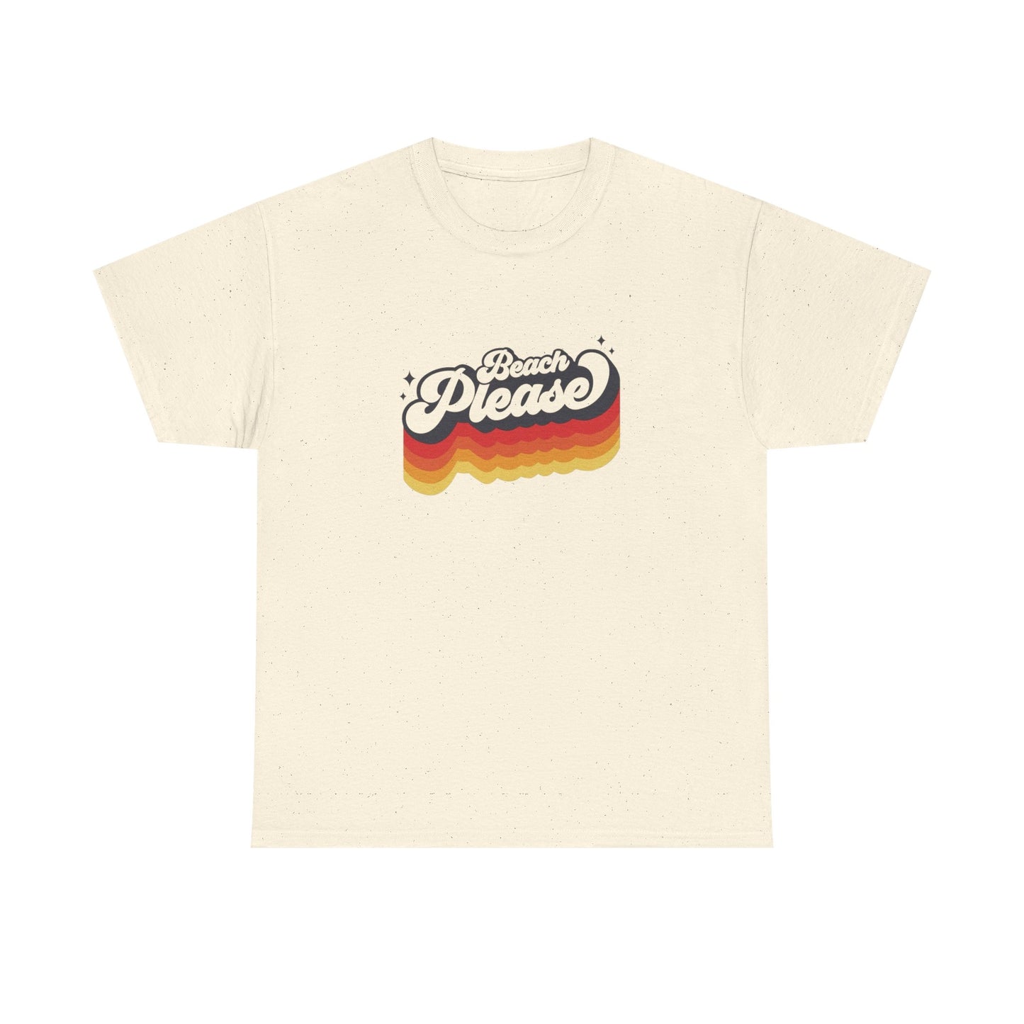 Beach Please Vintage Vacation 70s Graphic T-Shirt Unisex Heavy Cotton Tee