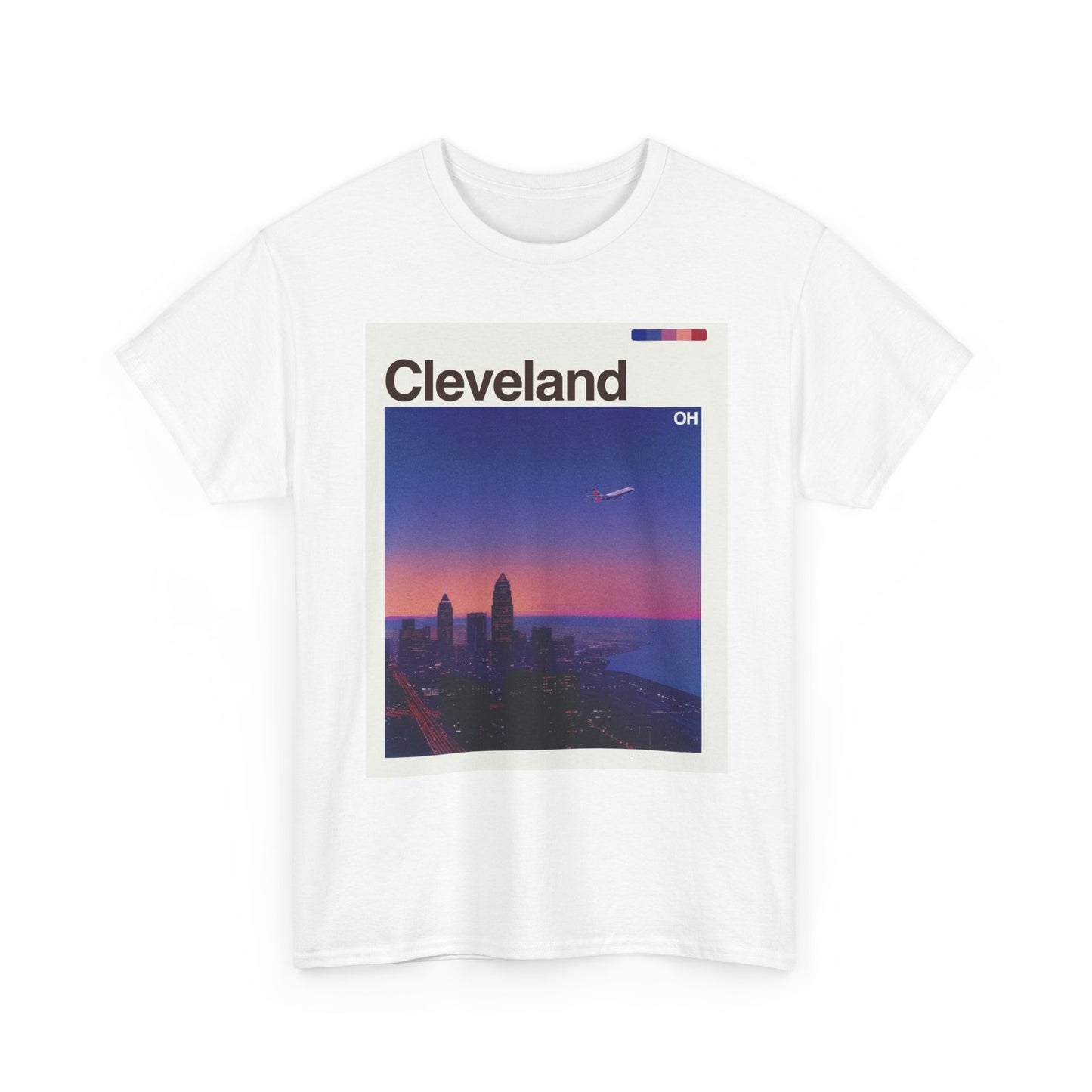 Cleveland Skyline Graphic T Shirt Cotton Tee Apparel New