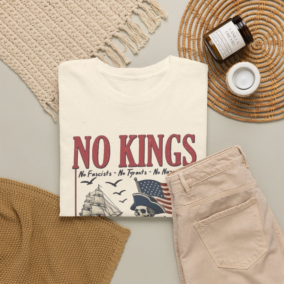 No Kings In America Graphic T Shirt Men's Heavy Cotton Tee