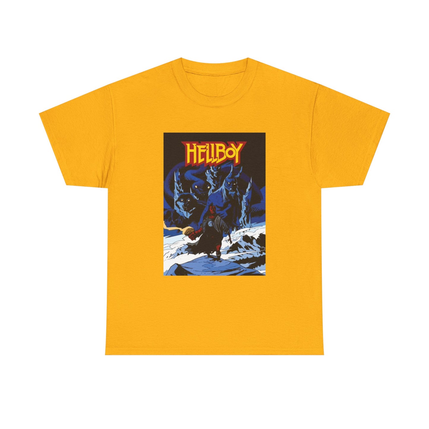 Hellboy Movie Poster Shirt Retro Cartoon Graphic Unisex Heavy Cotton Tee