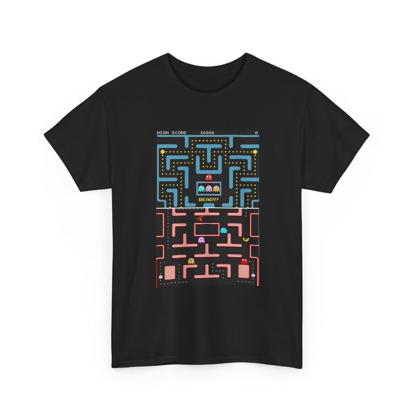 Retro Pacman Tshirt Vintage Arcade Gaming Graphic Unisex Heavy Cotton Tee