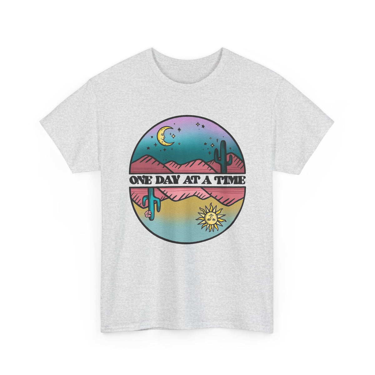 One Day At A Time Graphic T Shirt Men's Heavy Cotton Tee