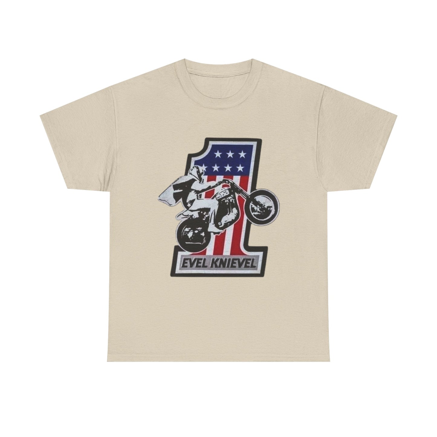Evel Knievel Motorcycles Graphic T-Shirt Unisex Heavy Cotton Tee GIFT NEW