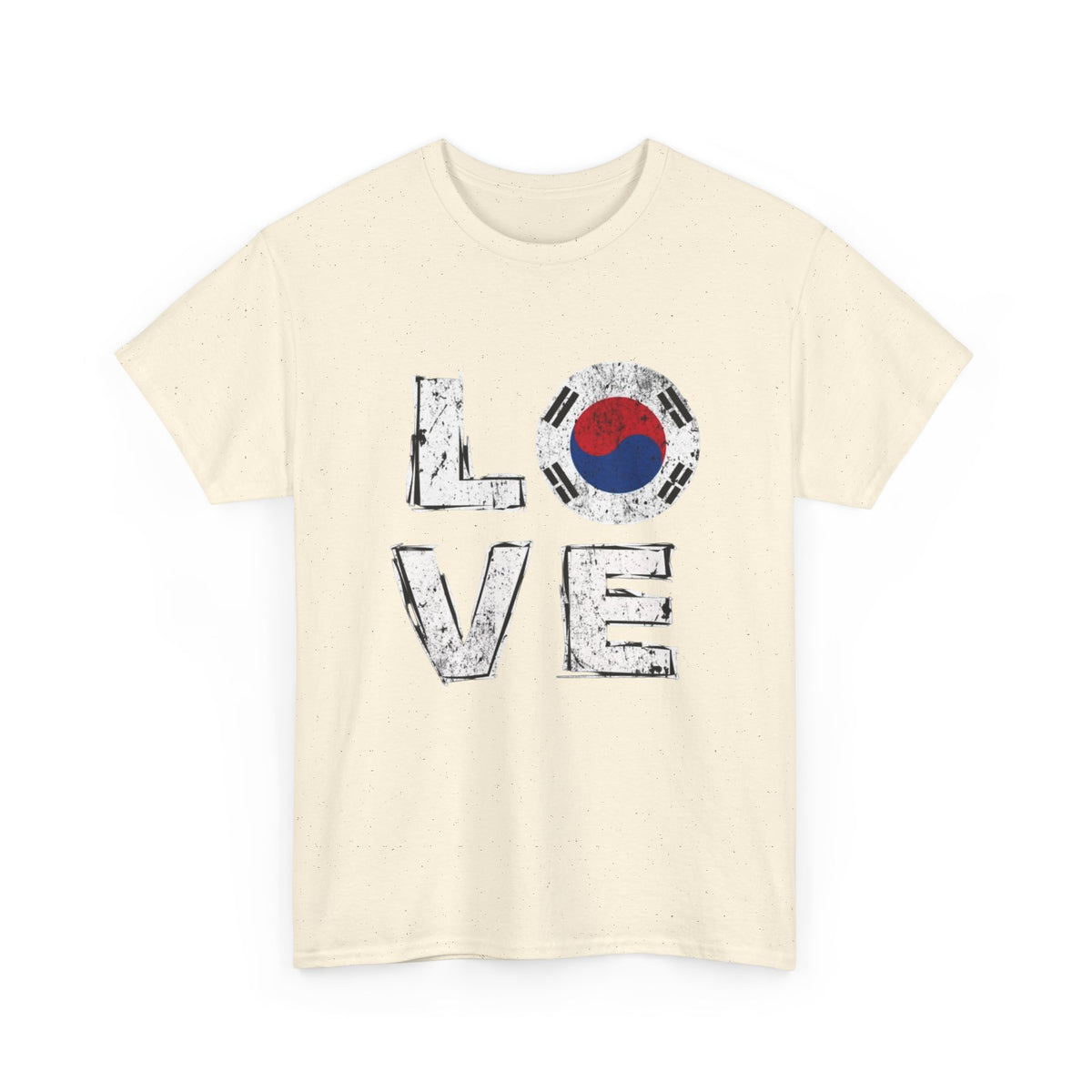 Love South Korea Graphic T Shirt Men's Heavy Cotton Tee