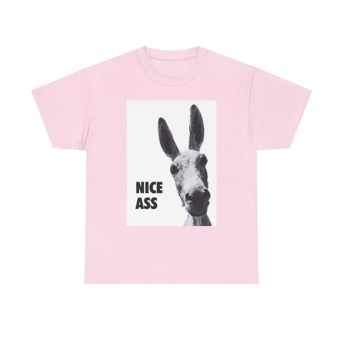 Nice Ass T Shirt Funny Donkey Animal Jokes Comedy Gift Unisex Heavy Cotton Tee