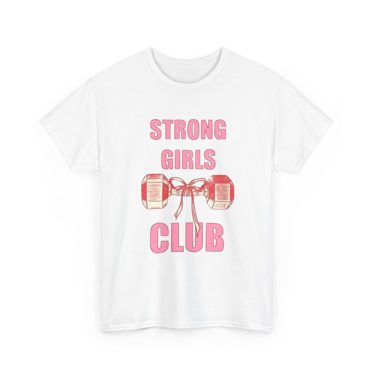 Strong Girls Club T-Shirt | Dumbbell Graphic, Pink Fitness Tee