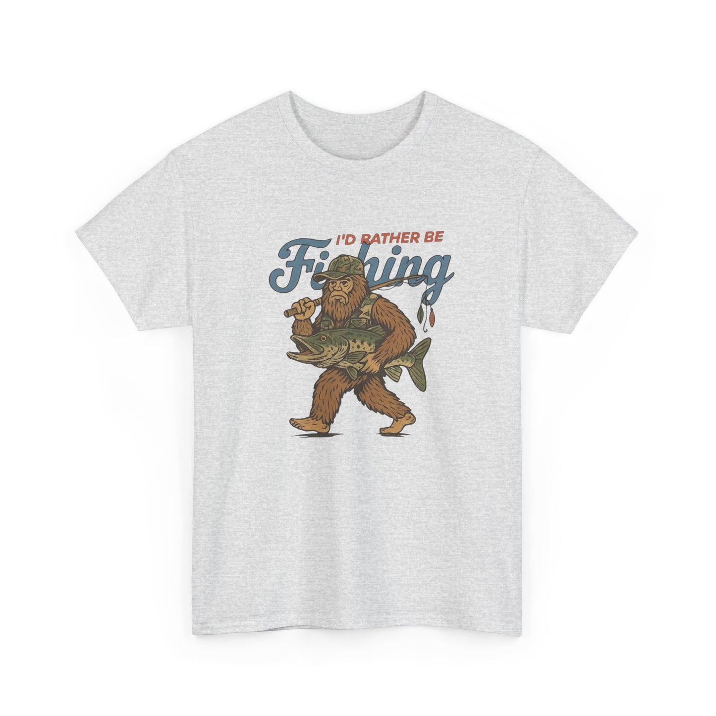 Id Rather Be Fishing Graphic T Shirt Unisex Heavy Cotton Tee