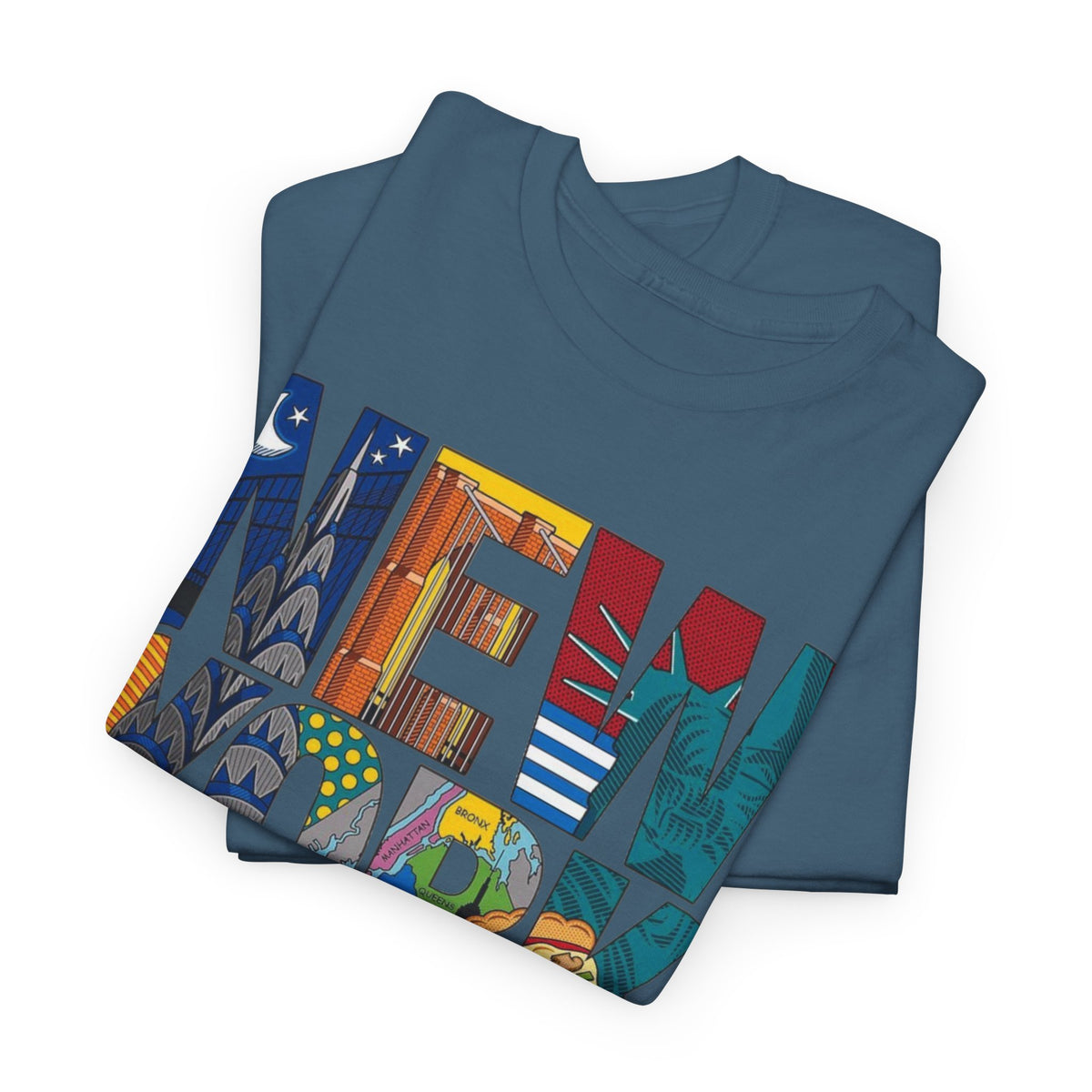New York City Art Graphic T Shirt Men's Classic Retro Heavy Cotton Tee