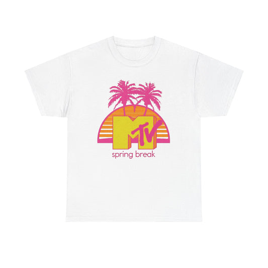 MTV Spring Break Vintage Graphic T Shirt NEW Unisex Heavy Cotton Tee
