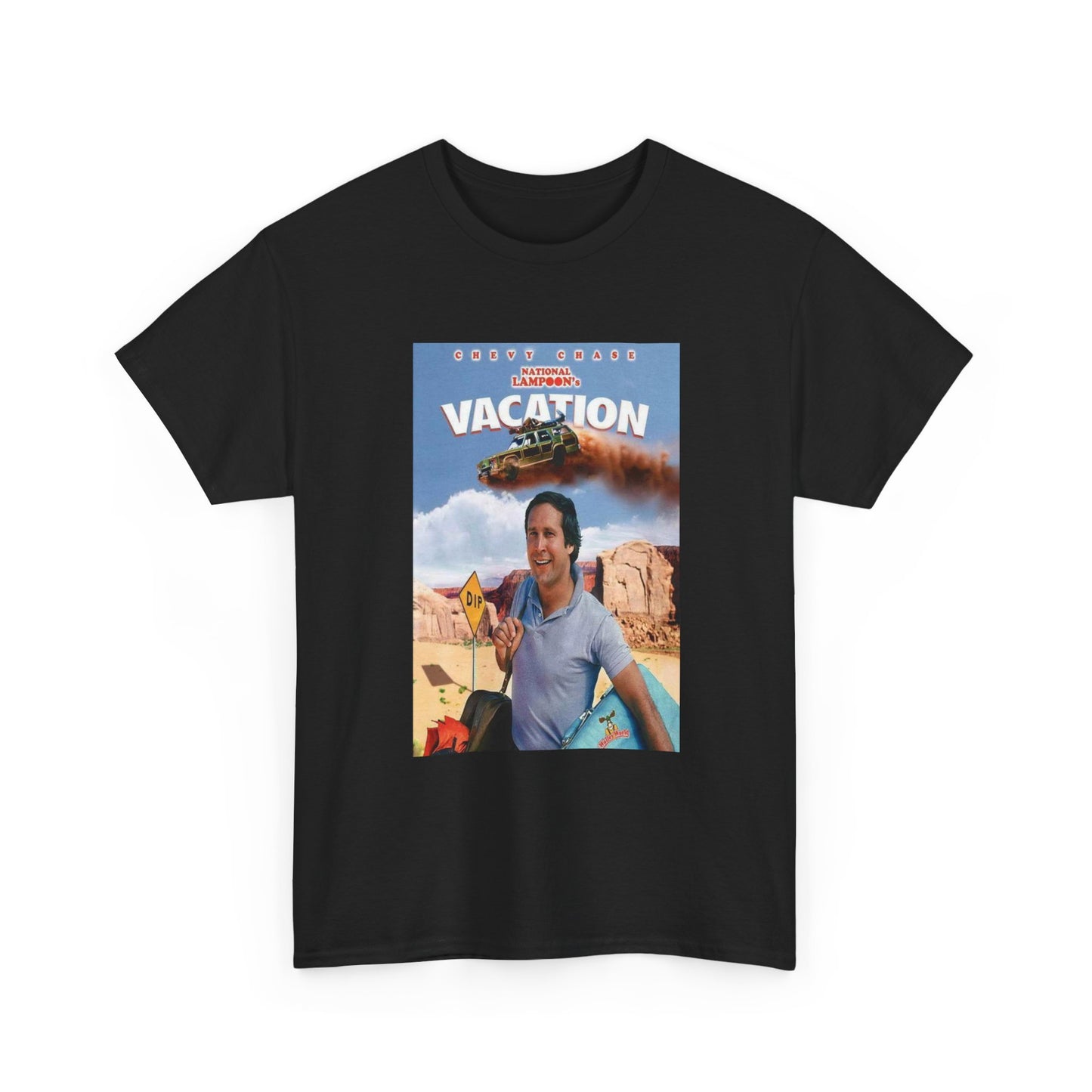 Vegas Vacation Tshirt Retro Movie Poster Chevy Chase Unisex Heavy Cotton Tee