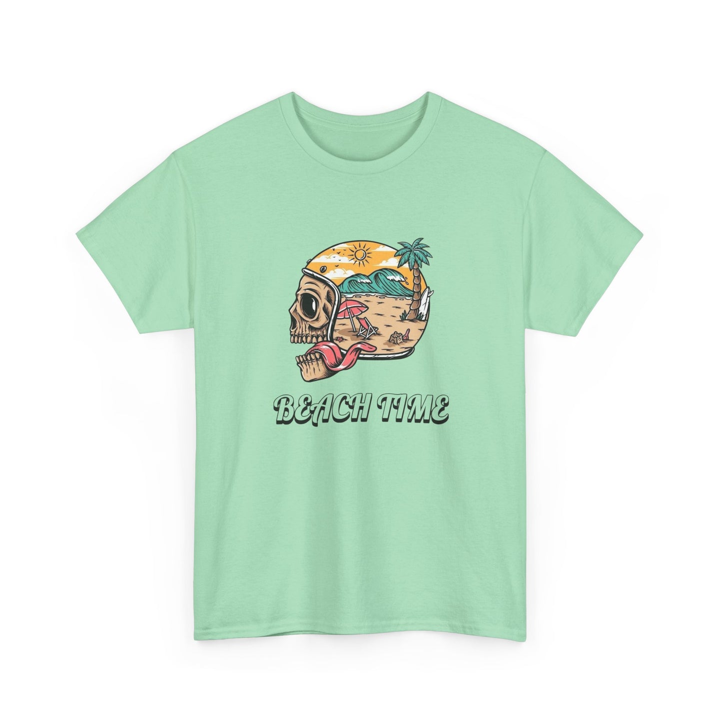 Beach Time Motorcycles T Shirt Graphic Unisex Heavy Cotton Tee NEW GIFT