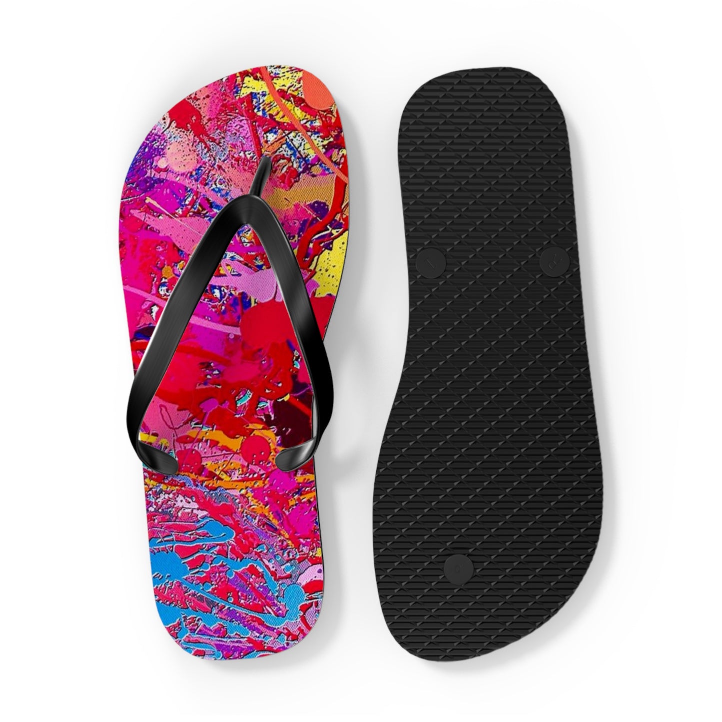 Paint Splatter Mix Flip Flops, Sandals Slides, Summer Footwear, Brand New