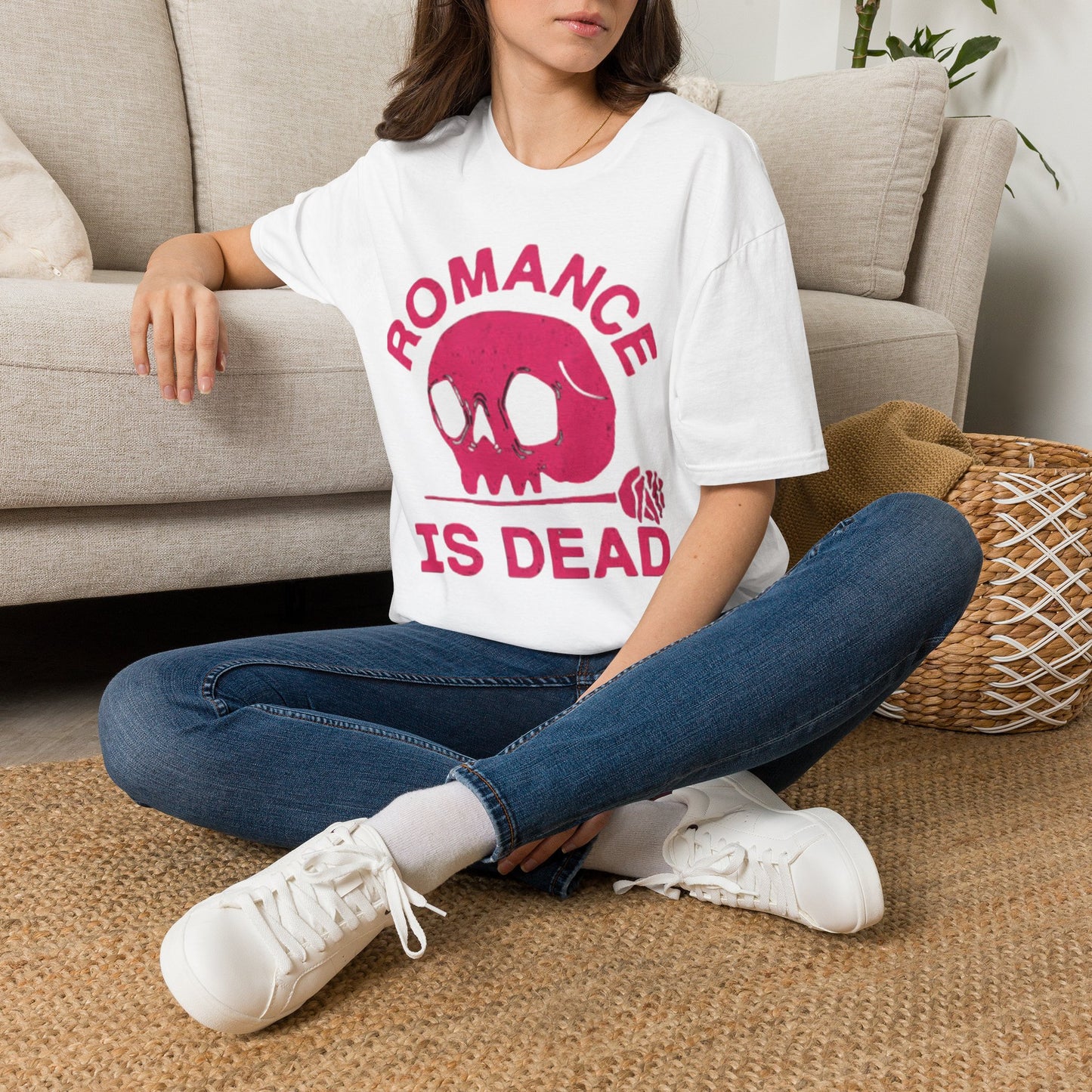 Romance Is Dead Graphic T Shirt Vintage Retro Skull Unisex Softstyle T-Shirt