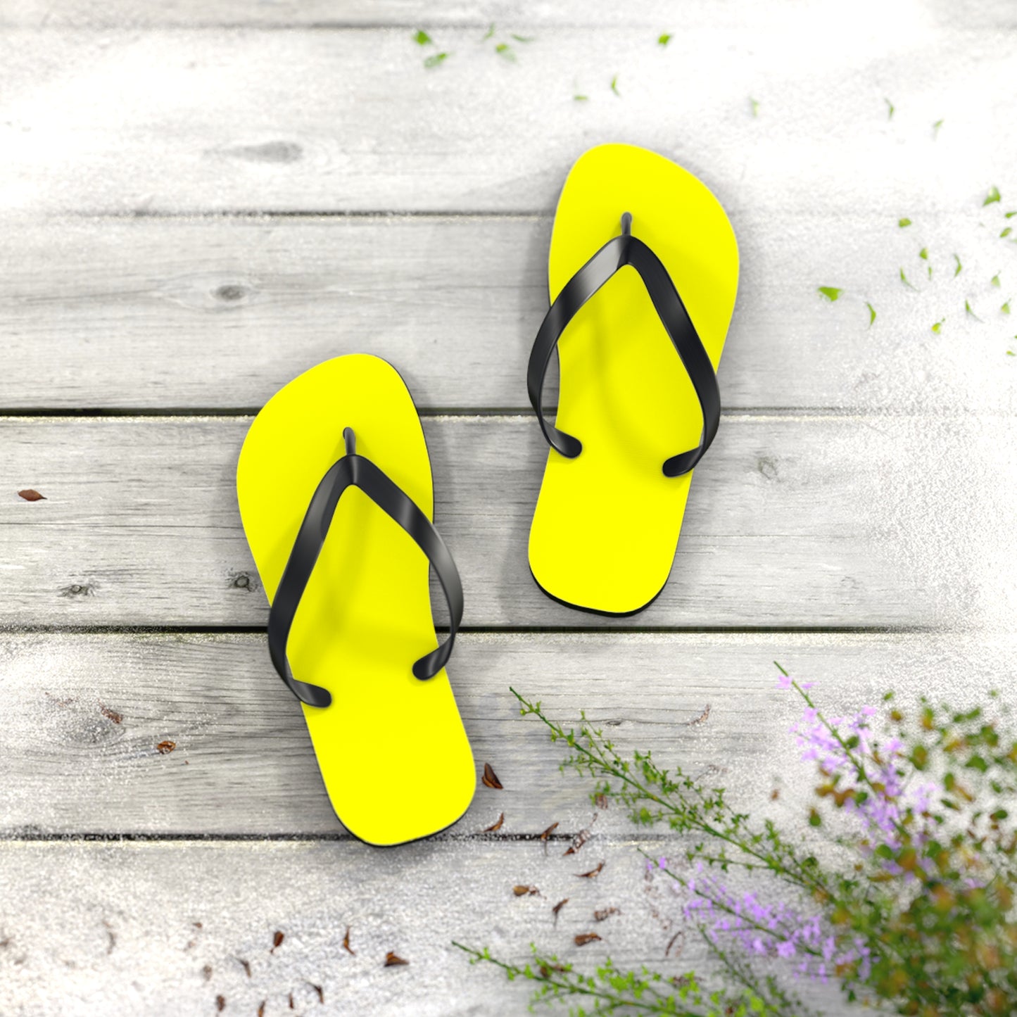 Bright Yellow Flip Flops, Sandals Slides, Summer Footwear, Brand New